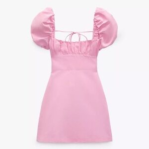 Zara Pink Linen Blend Dress